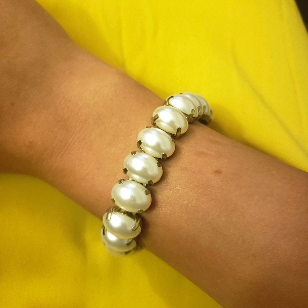 PEARL Gold Adjustable Bracelet vintage jewelery